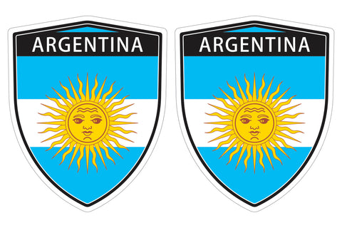 Argentina flag Shield shape decal car bumper window sticker set of 2,  SH001