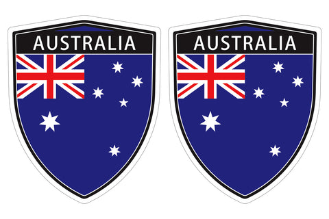 Australia flag Shield shape decal car bumper window sticker set of 2,  SH004