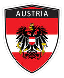 Austria flag Shield shape decal car bumper window sticker set of 2,  SH005