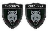 Chechnya Chechen flag Shield shape decal car bumper window sticker set of 2,  SH014