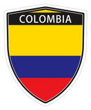 Colombia Colombian flag Shield shape decal car bumper window sticker set of 2,  SH016