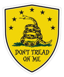 Don't Tread on Me Gadsden flag Shield shape decal car bumper window sticker set of 2,  SH062