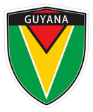 Guyana flag Shield shape decal car bumper window sticker set of 2,  SH023