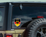 Germany Deutschland German eagle flag Shield shape decal car bumper window sticker set of 2,  SH020
