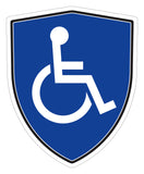 Handicap sign Shield shape decal car bumper window sticker set of 2,  SH063