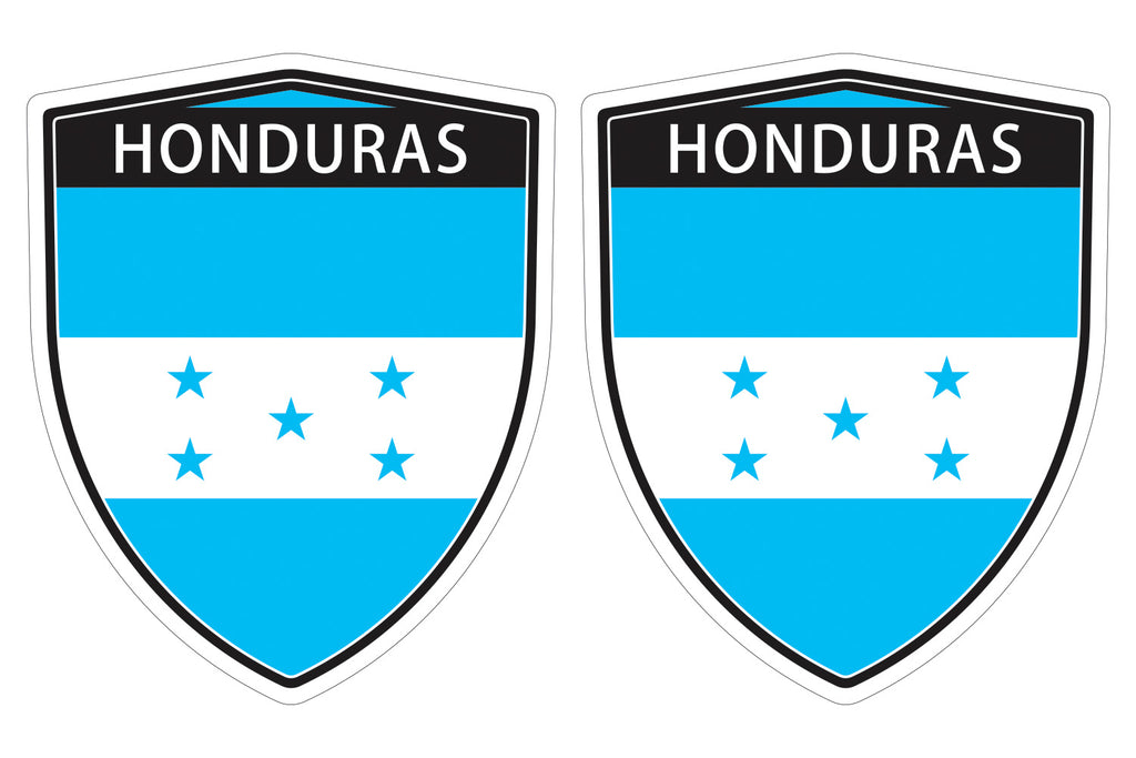 Honduras flag Shield shape decal car bumper window sticker set of 2,  SH024