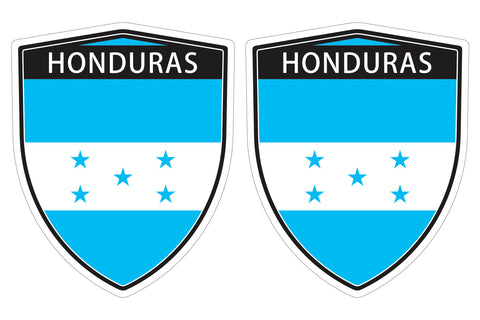 Honduras flag Shield shape decal car bumper window sticker set of 2,  SH024