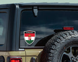 Hungary flag Shield shape decal car bumper window sticker set of 2,  SH025