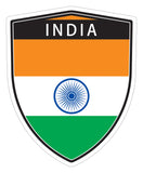 India flag Shield shape decal car bumper window sticker set of 2,  SH026