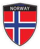 Norway flag Shield shape decal car bumper window sticker set of 2,  SH037