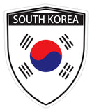 South Korea flag Shield shape decal car bumper window sticker set of 2,  SH047