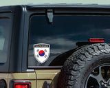 South Korea flag Shield shape decal car bumper window sticker set of 2,  SH047