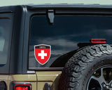 Switzerland Swiss flag Shield shape decal car bumper window sticker set of 2,  SH049
