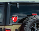 Turkey Turkish flag Shield shape decal car bumper window sticker set of 2,  SH052
