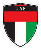 UAE United Arab Emirates flag Shield shape decal car bumper window sticker set of 2,  SH053