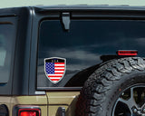 USA American Flag Shield shape decal car bumper window sticker set of 2,  SH057