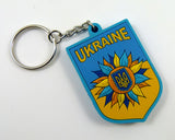 Ukrainian Keychain Flag of Ukraine Tryzub Trident sunflower PVC keytag key chain