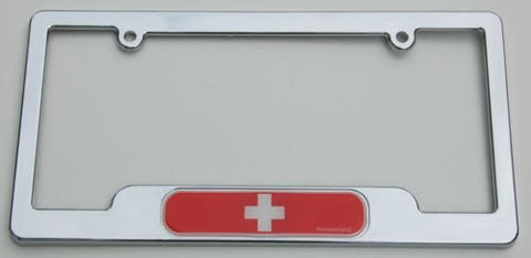 Switzerland Swiss Chrome plated ABS License Plate Frame holder cover with free caps