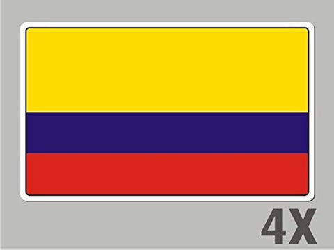 4 Colombia stickers flag decal bumper car bike emblem vinyl FL015