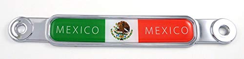 Mexico Mexican Flag Chrome Emblem Screw On car License Plate Decal Badge