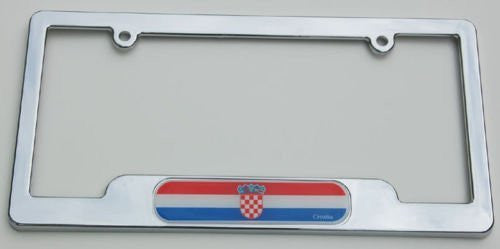 Croatia Chrome License Plate Frame Holder 3D Decal Free caps