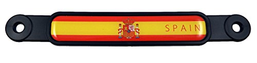 Spain Spanish Flag Emblem Screw On Car License Plate Decal Badge