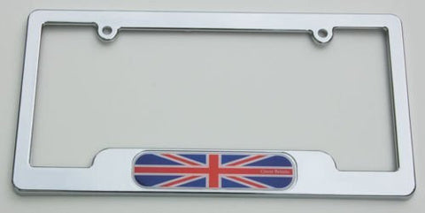 Great Britain Chrome plated ABS License Plate Frame holder cover with free caps