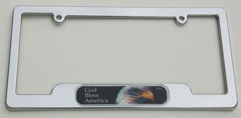 GOD Bless USA America Chrome plated ABS License Plate Frame holder cover with free caps