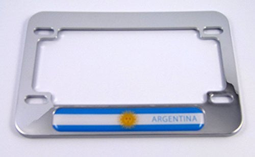 Argentina flag Motorcycle Bike ABS Chrome Plated License Plate Frame Emblem