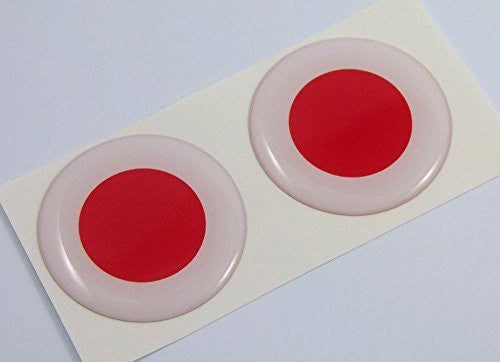 Japan flag Round domed decal 2 emblem Car bike stickers 1.45" PAIR