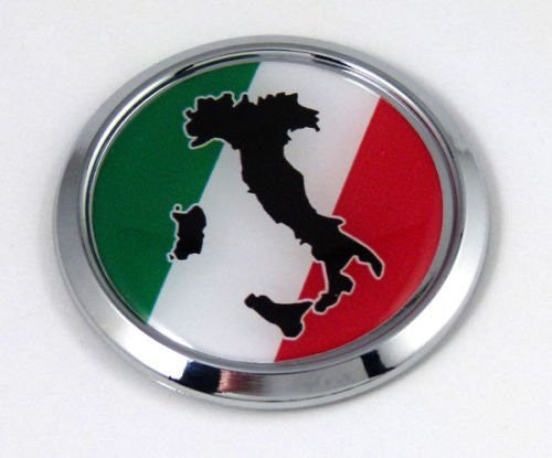 Italy Round Decal Italia Italian Flag Car Chrome Emblem Sticker Island