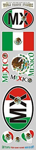 Car Chrome Decals STS-MX Mexico 9 stickers set flag Mexican decal bumper stiker car auto bike laptop