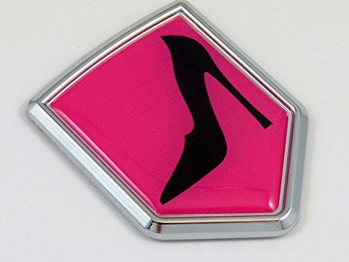 Lady driver Woman shoe Decal Car Chrome Emblem Sticker badge sign crest Auto