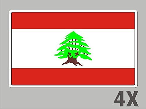 4 Lebanon stickers flag decal bumper car bike laptop .. emblem vinyl FL038