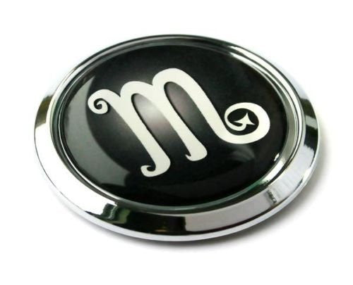 Scorpio Zodiac Symbol Chrome Emblem Car bike decal badge 3D Sticker