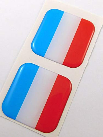 Netherlands Flag Square Domed Decal car Bike Gel Stickers 1.5" 2pc