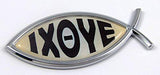 IXOYE Jesus Fish Ichthus Pisces Car Bike Chrome Emblem Decal Sticker Christian