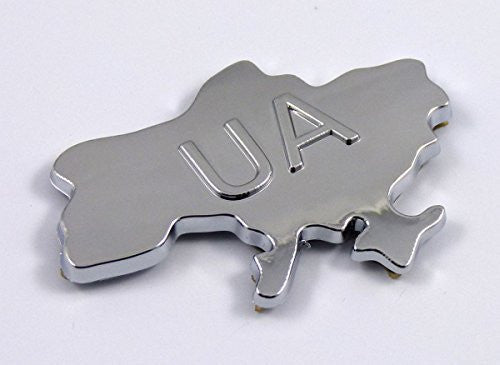 Ukraine Map Ukrainian UA Chrome Car emblem Auto Decal badge 3D sticker