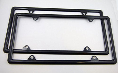 Slimline thin Black Plastic Durable Flexible License Plate Frame Set of 2 frames