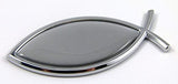 Jesus Fish Silver Insert Car Bike Auto Chrome Emblem Decal Sticker Ichtus Pisces