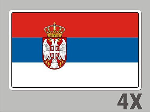 4 Serbia stickers flag decal bumper car bike emblem vinyl FL056