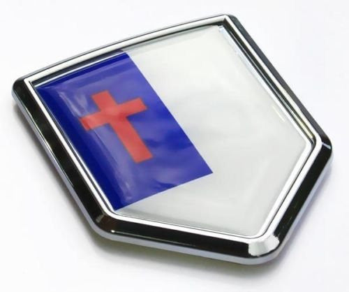 Car Chrome Decals CBSHD300CRIST Christian Flag Emblem Chrome Car Decal Sticker