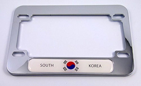 Korea Korean flag Motorcycle Bike ABS Chrome Plated License Plate Frame