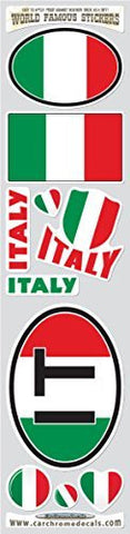 Car Chrome Decals STS-IT Italy 10 stickers set Italian flag decals bumper stiker car auto bike laptop