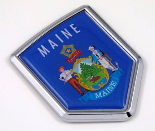 Main ME USA State Flag Car Chrome Emblem Decal Sticker bike laptop boat 3dd Sticker badge
