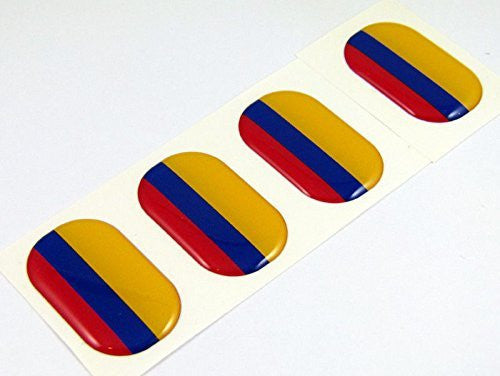 Colombia midi domed decals flag 4 emblems 1.5" Car bike laptop stickers