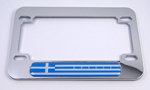 Greece Greek flag Motorcycle Bike ABS Chrome Plated License Plate Frame