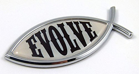 Evolve Evolution Jesus Fish Car Bike Auto Chrome Emblem Decal Sticker3D Darwin
