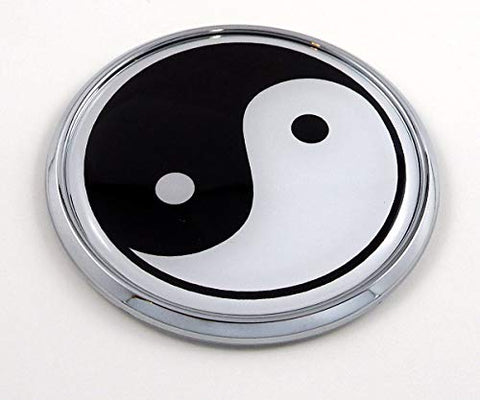 Yin Yang Flag 2.75" Car Chrome Round Emblem Decal 3D Sticker Badge