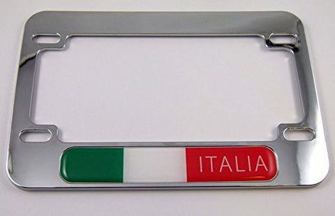 Italia Italy Motorcycle Bike ABS Chrome Plated License Plate Frame